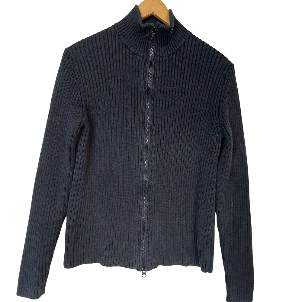 Polo Jeans Co Ralph Lauren Vintage Ribbed Full Zip Cotton Sweater‎ Size Medium